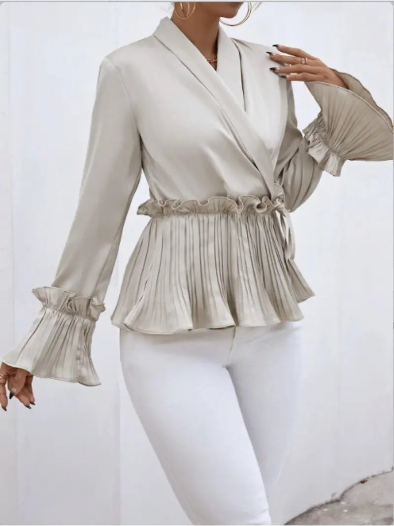 Dames Blouse Satijn Elegante Stijl Luxe Comfortabele Pasvorm-5
