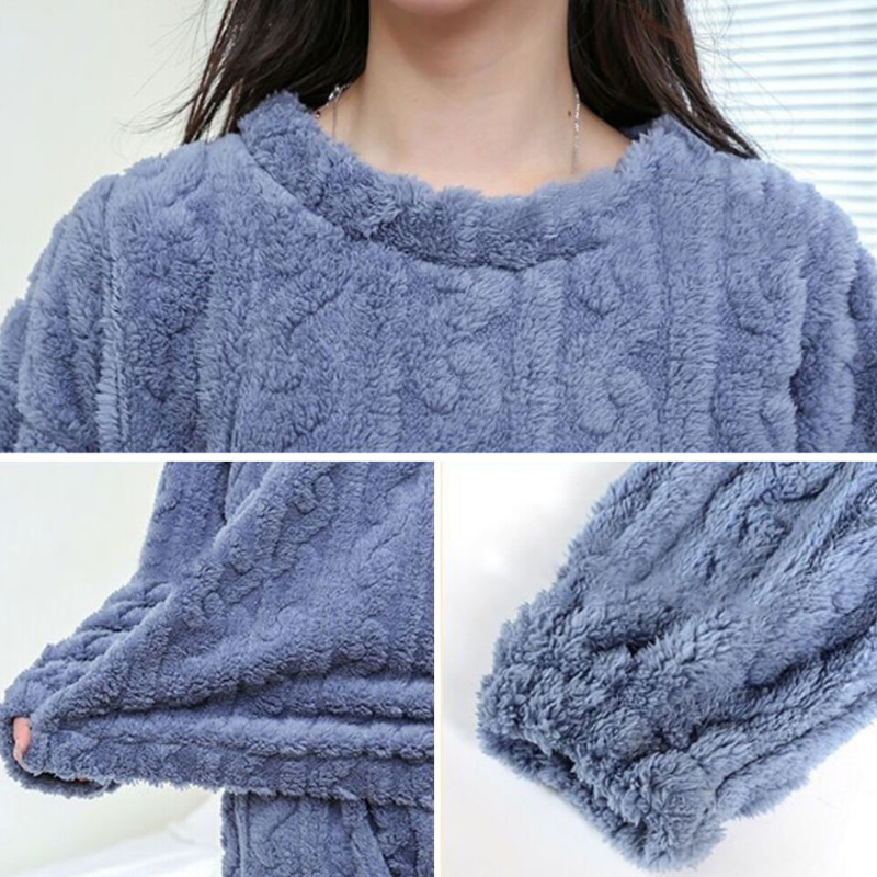 Warme fleece pyjamaset voor dames