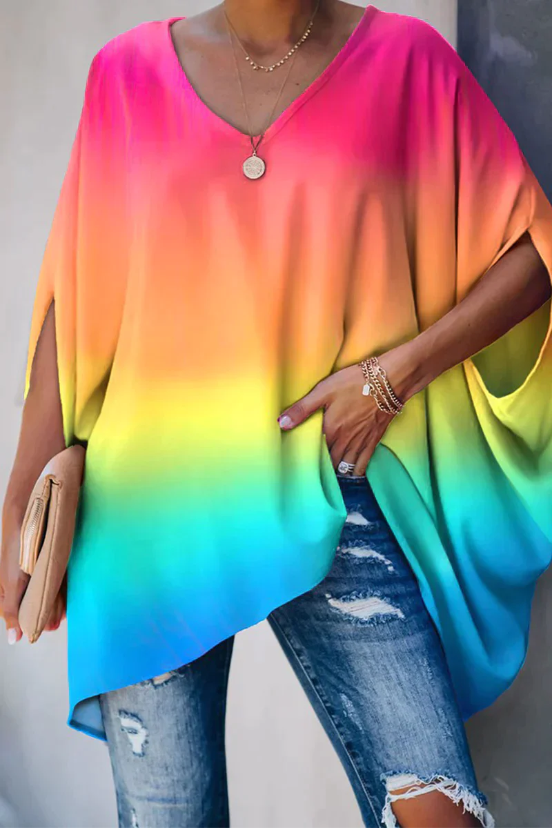 Dames Blouse Brede Stijl Vloeiend Materiaal voor Casual en Elegante Gelegenheden-1