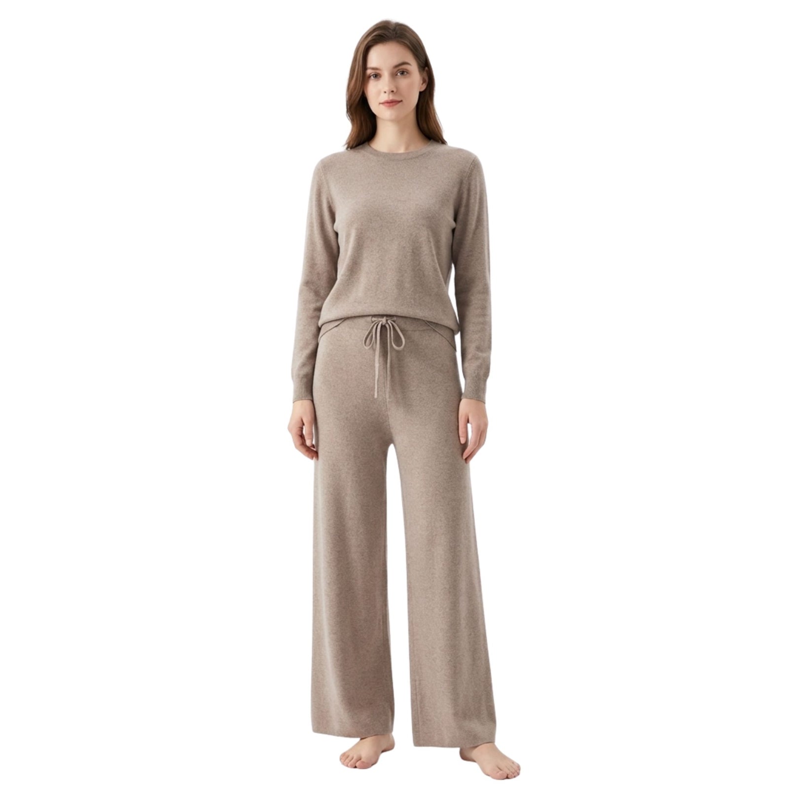 Dames Gebreide Broek met Wijde Pijpen