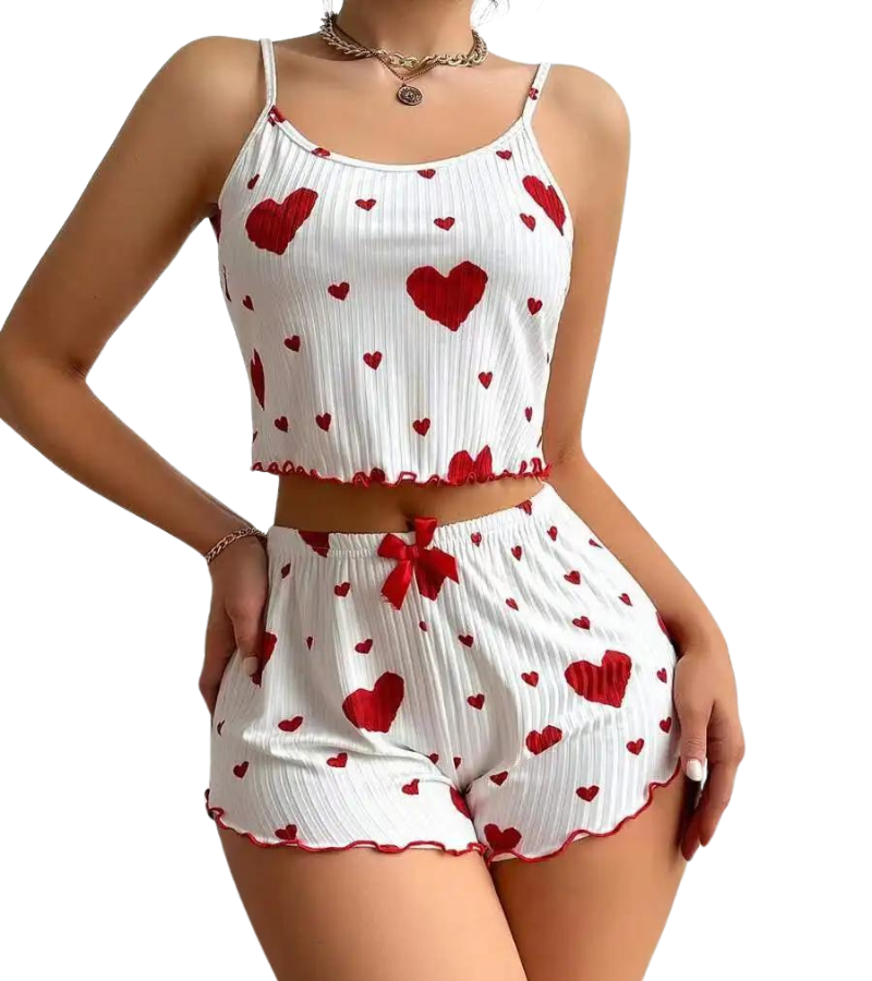 Ademende hartvormige nachtkleding voor dames