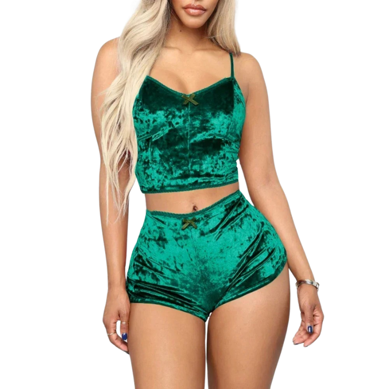 Zachte Fluwelen Velvet Dames Slaapkleding Set Pyjama