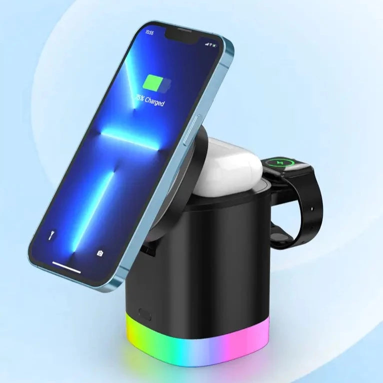 3-in-1 LED Draadloze Standaard Oplader