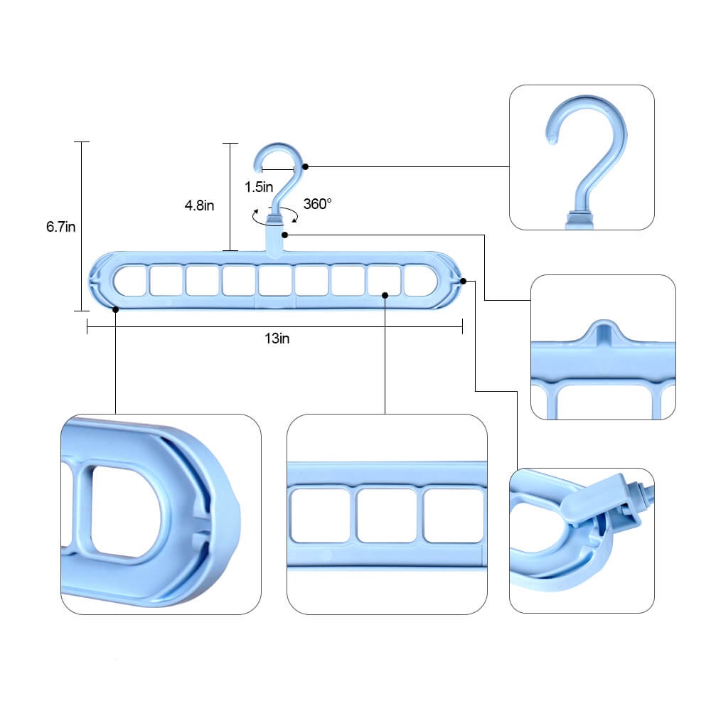 Ruimtebesparende 9-gaats hanger