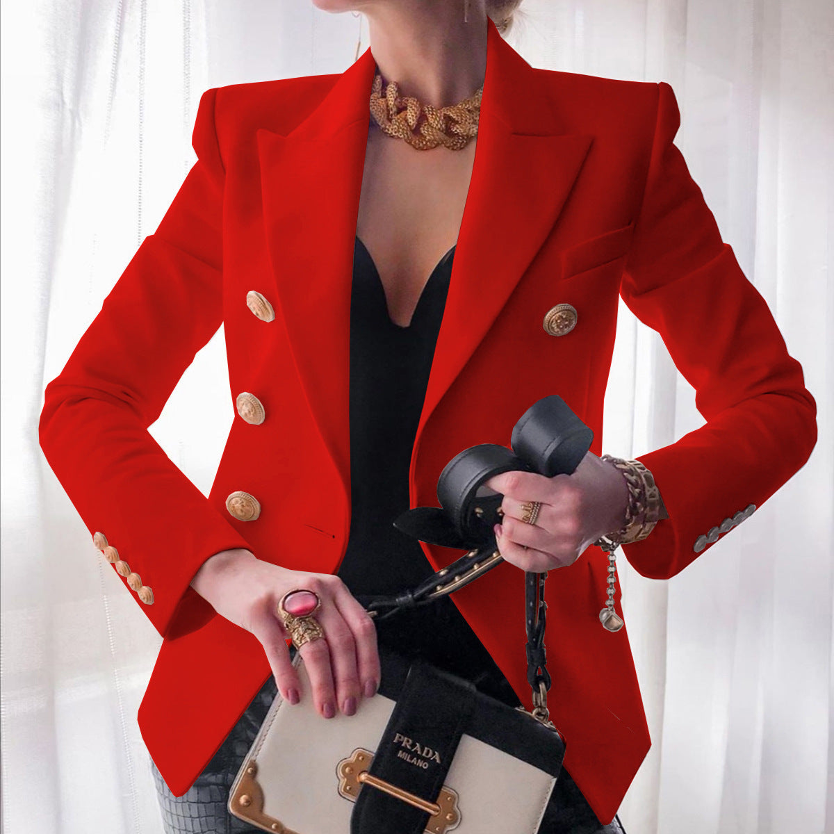 Blazer Dames Getailleerd Luxe Stof voor Professionele en Casual Gelegenheden