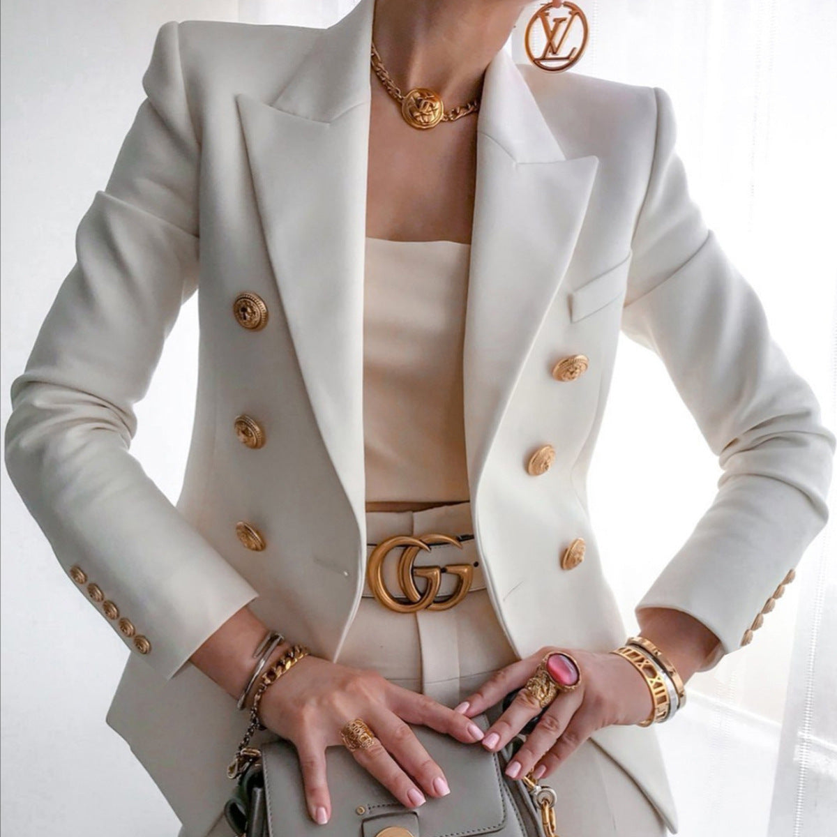 Blazer Dames Getailleerd Luxe Stof voor Professionele en Casual Gelegenheden
