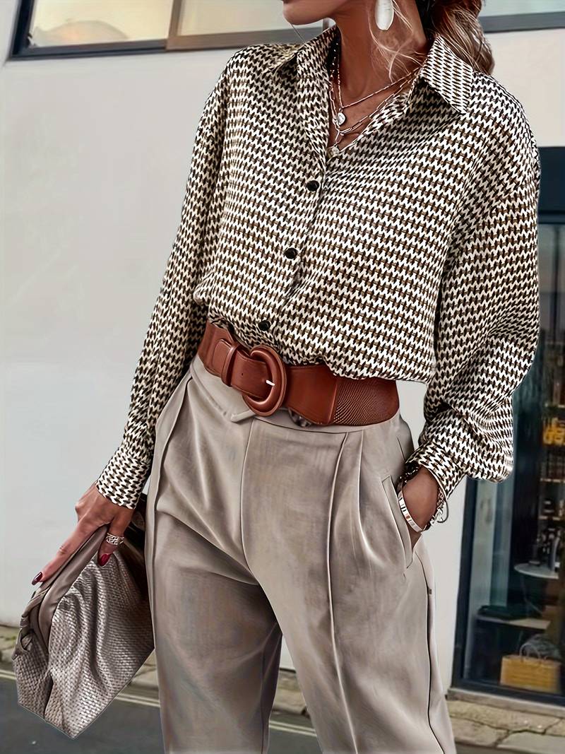 Variant image for Dames Blouse Lange Mouwen Vintage Hoogwaardige Stof-1