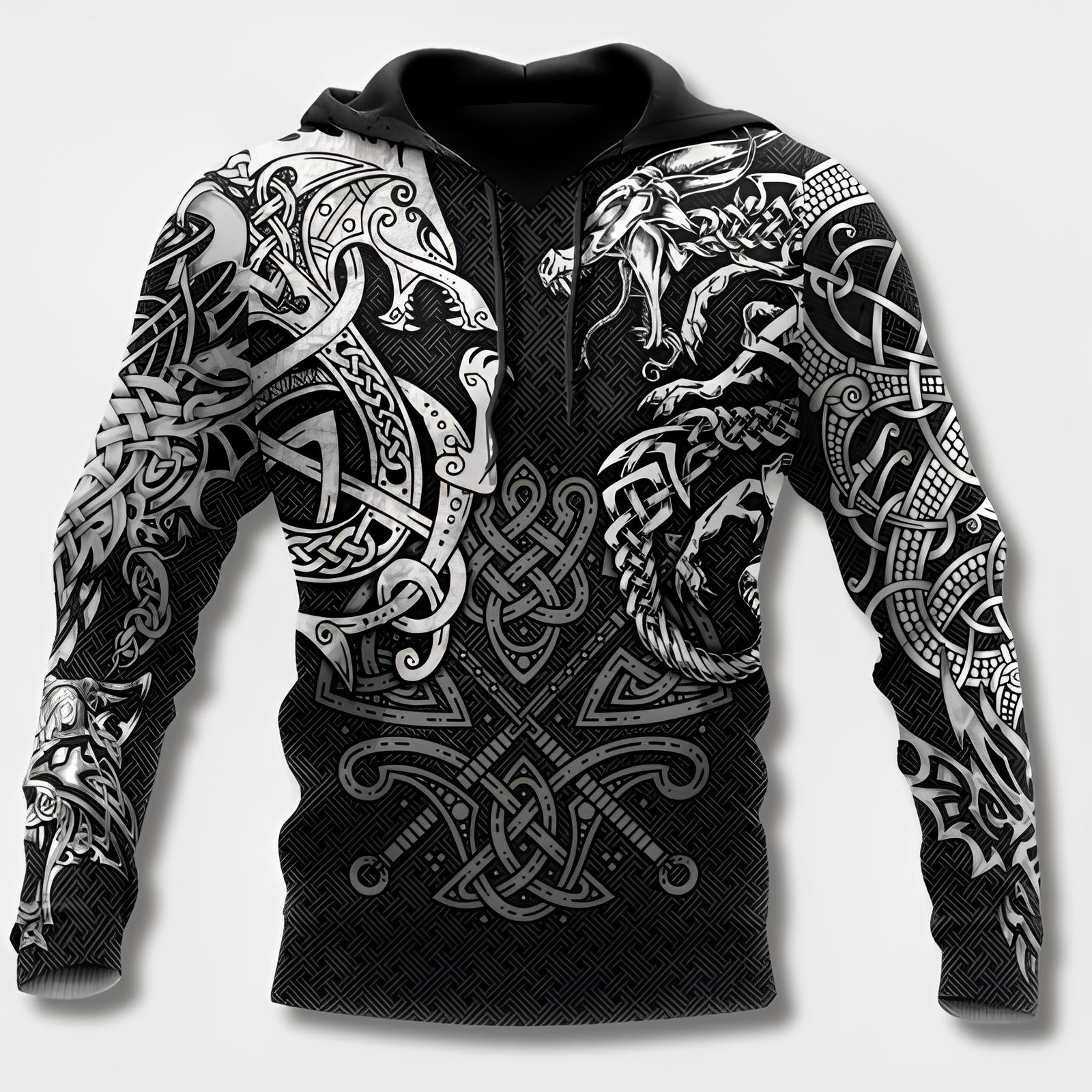 Variant image for Heren Hoodie Viking Stijl met Capuchon van 100% Katoen-9