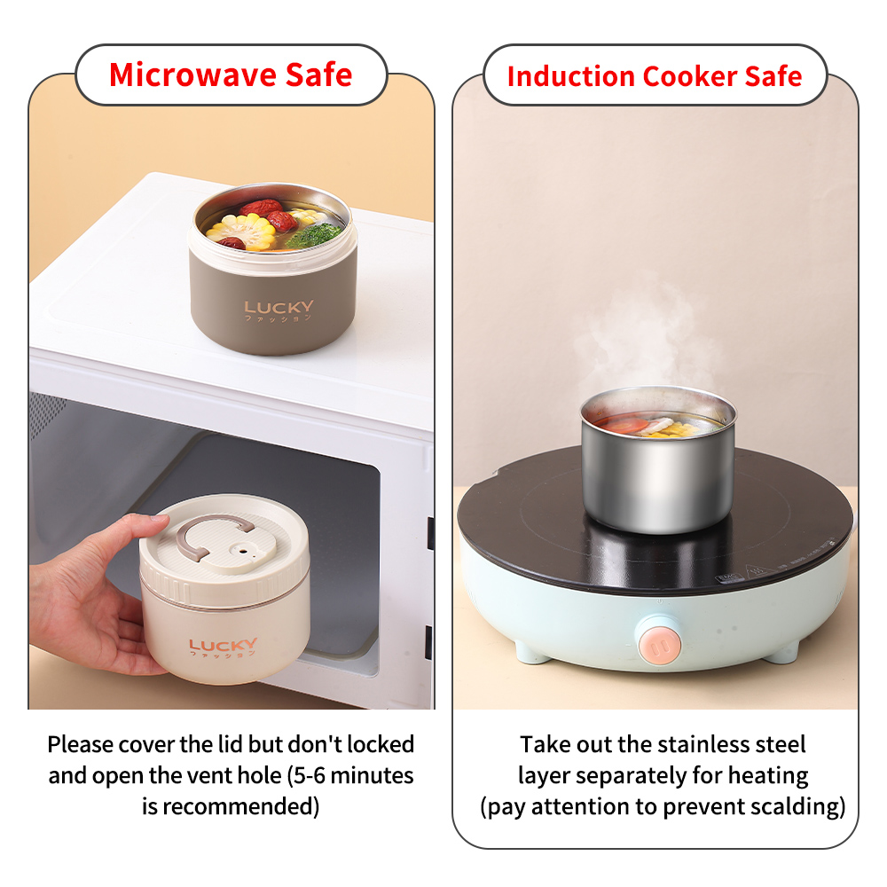 Dames Isolerende Broodtrommel Thermo Lunchbox RVS Laagjes Stijlvol-5