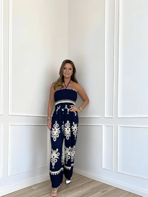 Variant image for Dames Jumpsuit Feestelijk Halterstijl Met Wijde Pijpen Polyester-24