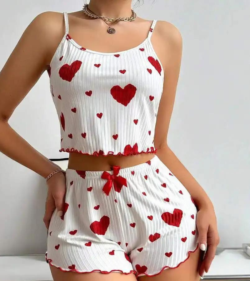 Ademende hartvormige nachtkleding voor dames