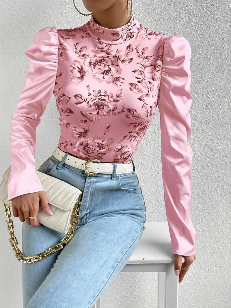 Variant image for Dames Blouse Elegante Satijn Bloempatroon-9