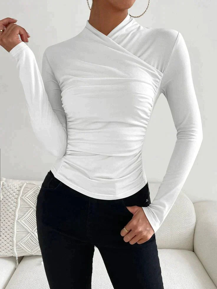 Dames Longsleeve Top Minimalistisch Katoen 3