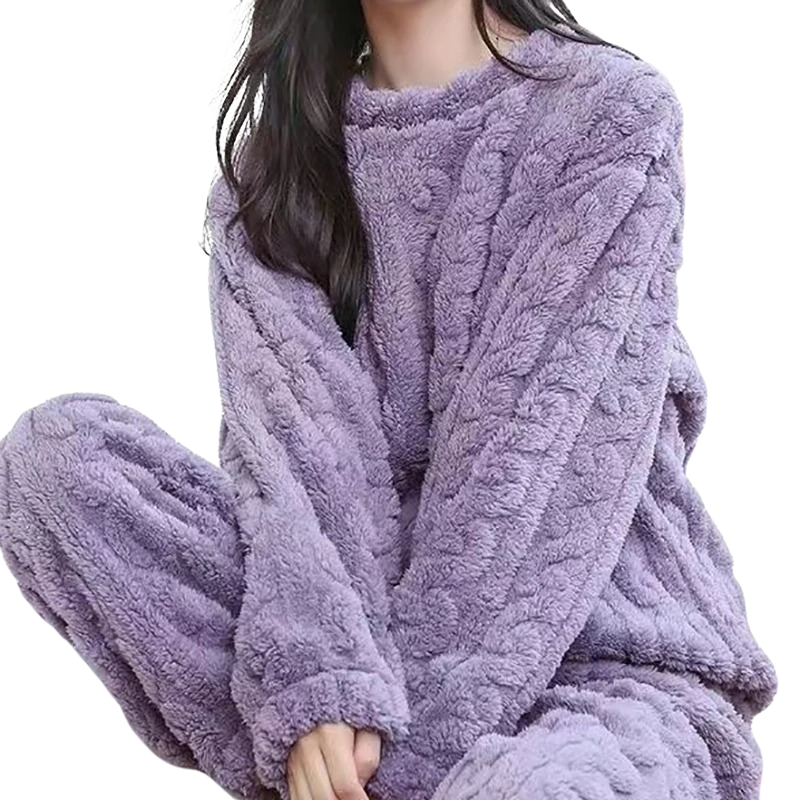 Warme fleece pyjamaset voor dames
