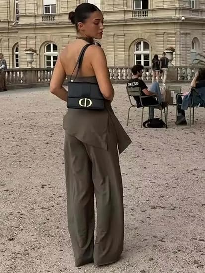 Dames Halter Hals Top & Rechte Broek Set