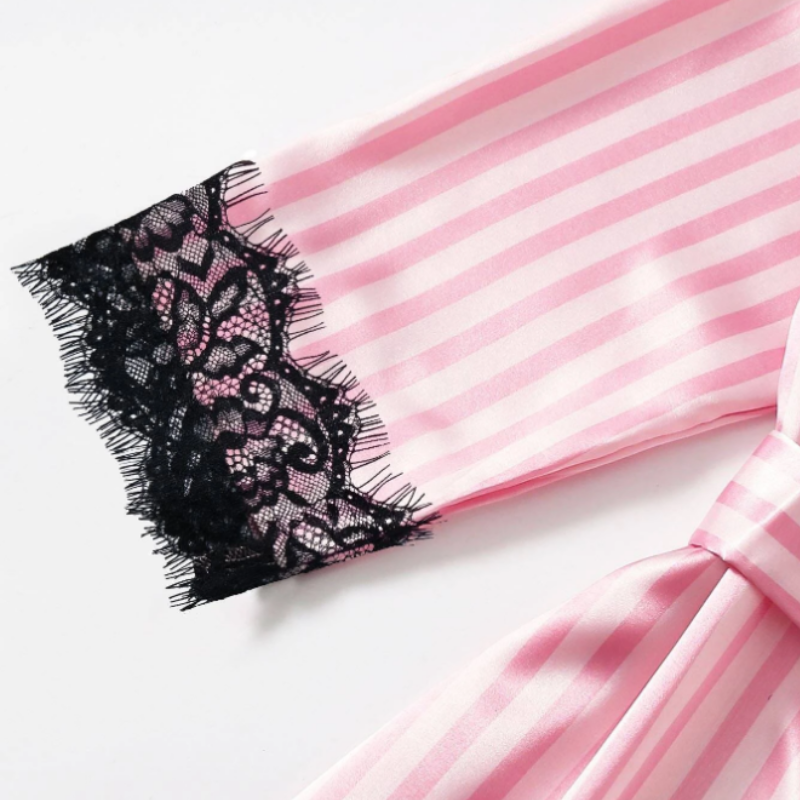 Vrouwen 4-in-1 Kanten Nachtkleding Set