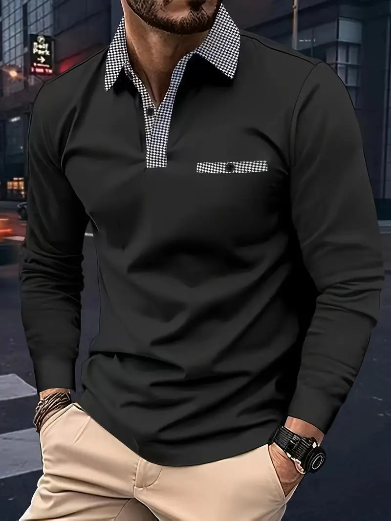 Variant image for Heren Poloshirt Lange Mouwen Klassiek Katoen-17