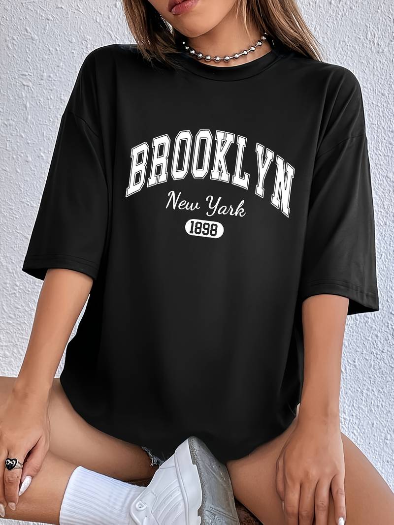 Variant image for Dames T-shirt Casual Brooklyn Print Hoogwaardig Katoen-9