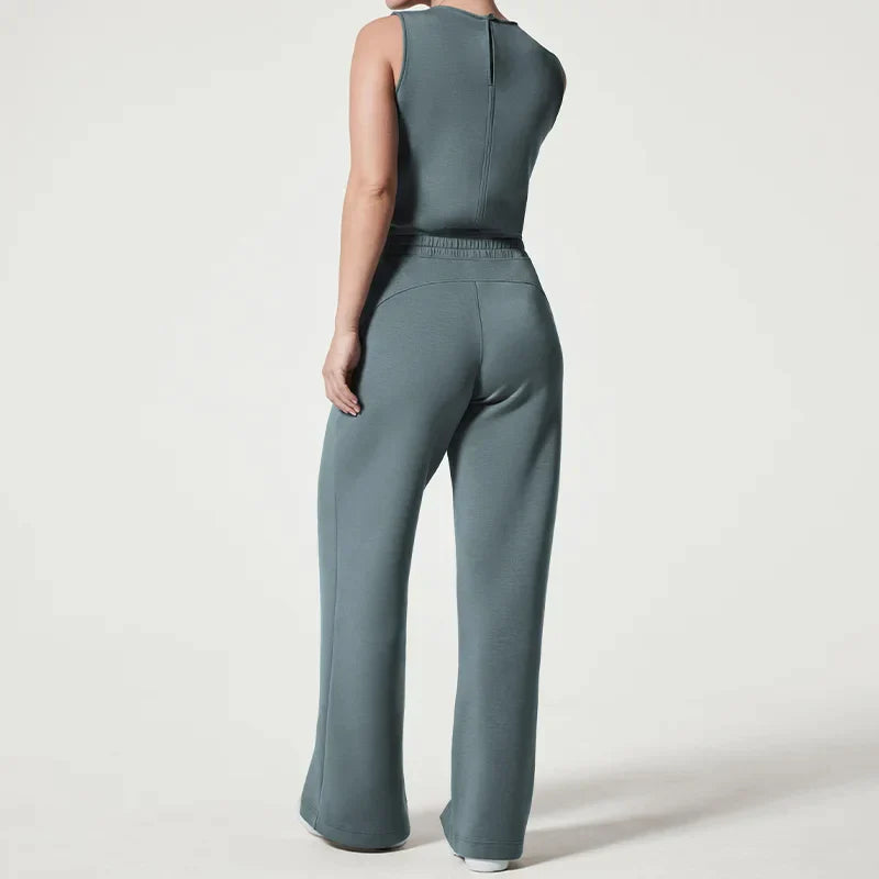 Dames Jumpsuit Zwart Elegant Luchtig Met Wijde Pijpen-5