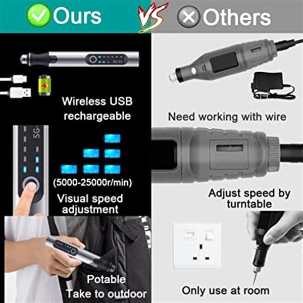 Handmatige Graveren Stift Compact Hout Lichtgewicht Kunststof Metaal-4