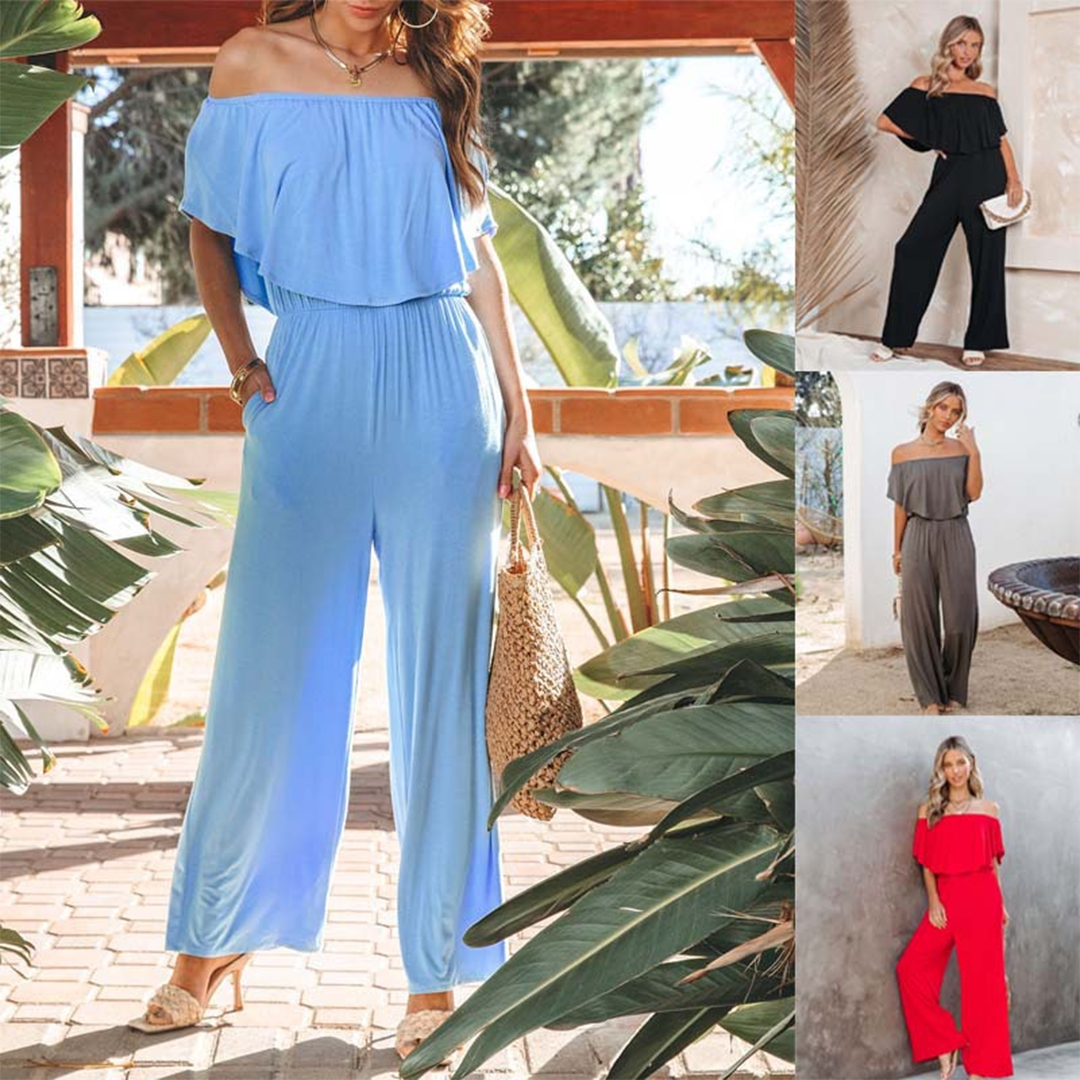 Dames Jumpsuit Feestelijk Off-Shoulder Luchtig Polyester-6