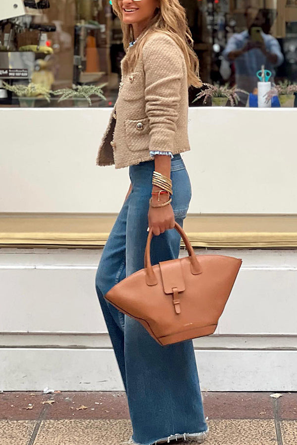 Dames Jas Lichtgewicht Gerafeld Met Franjes-2