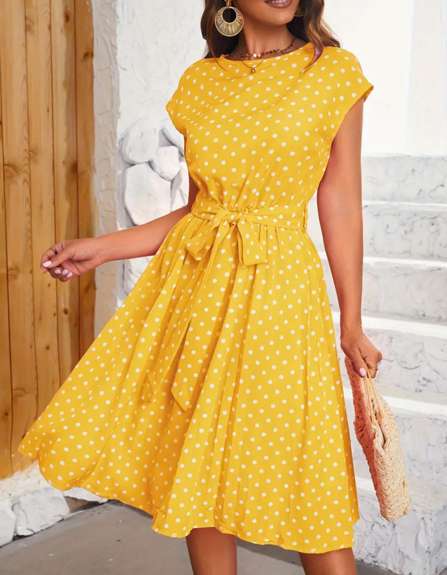 Variant image for Dames Jurk Polka Dot Retro Vloeiende Stof voor Lente en Zomer-25