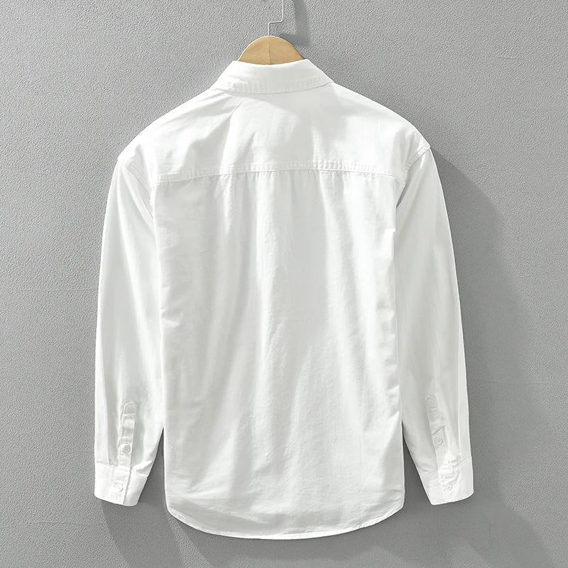 Heren Overhemd Patchwork Modern Katoen Relaxed Fit 5