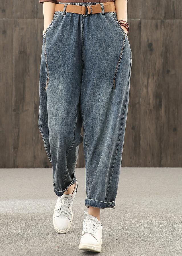 Casual Retro Denim Broek met Heldere Lijn Decoratie voor Dames 1