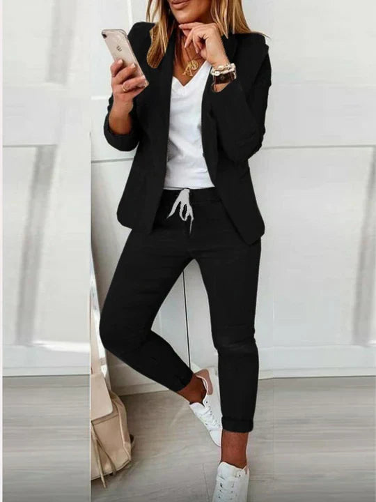 Dames Blazer en Broek Set Elegante Stijl Luxe Materialen