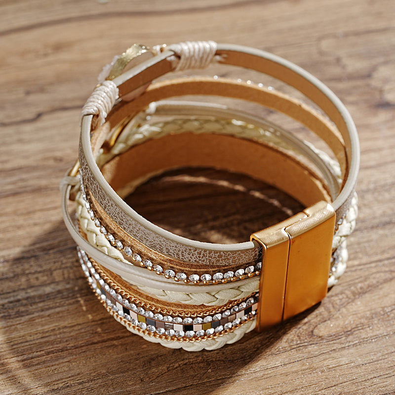 Dames Armband Boho met Uniek Hartpatroon en Strass 6