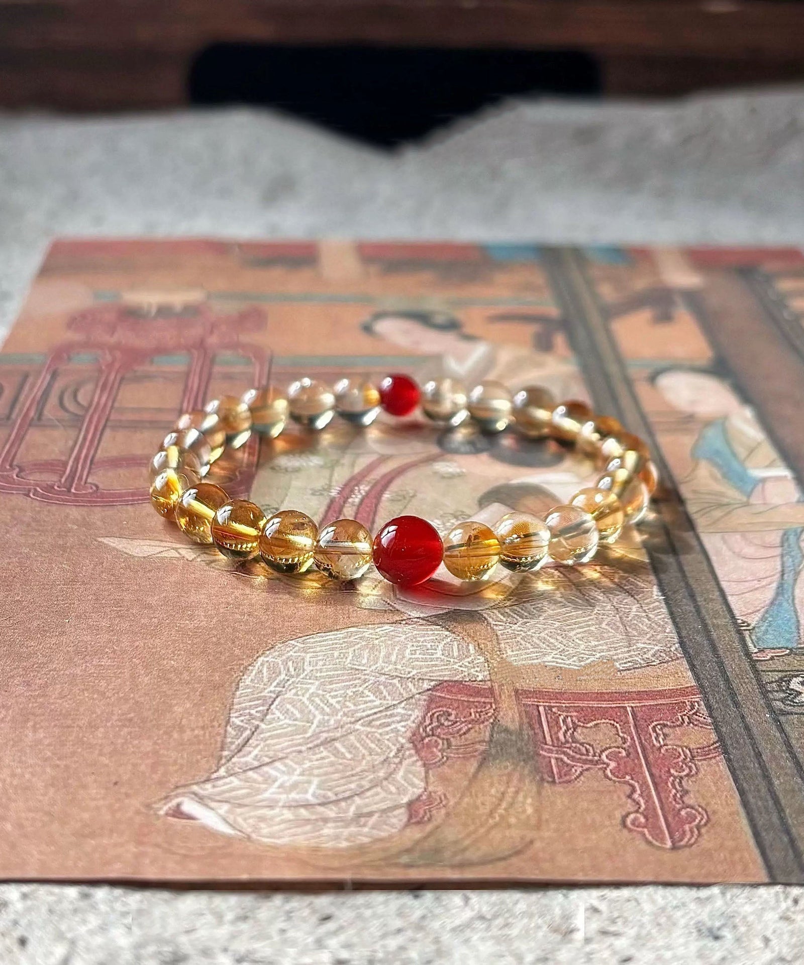 Dames Armband Chinese Stijl Gele Kristal 1