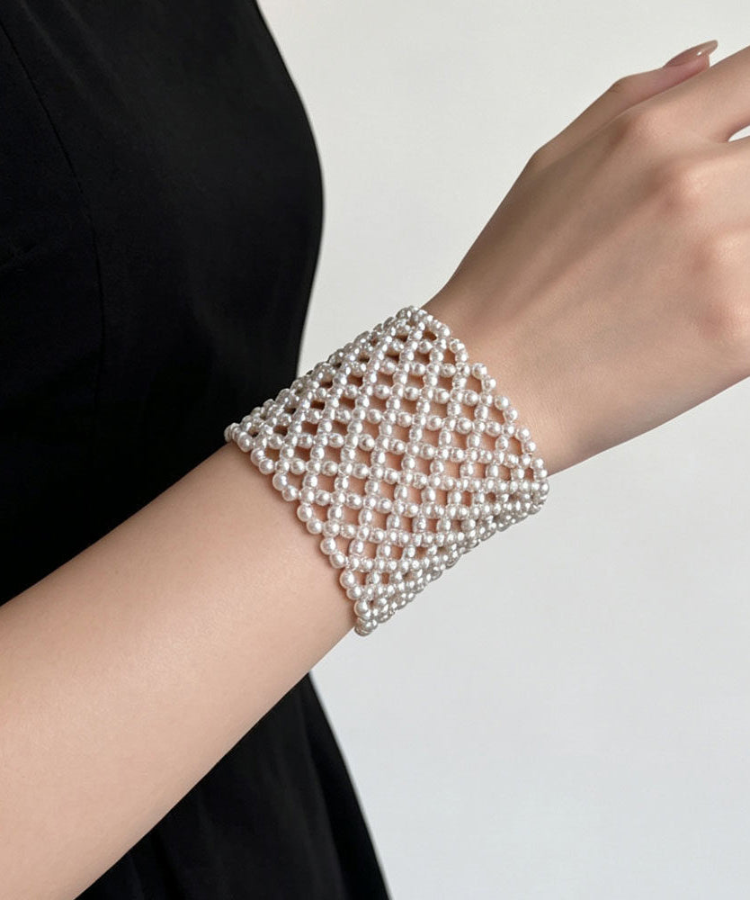 Dames Armband Met Geweven Parel Kralen Elastische Stijl 0