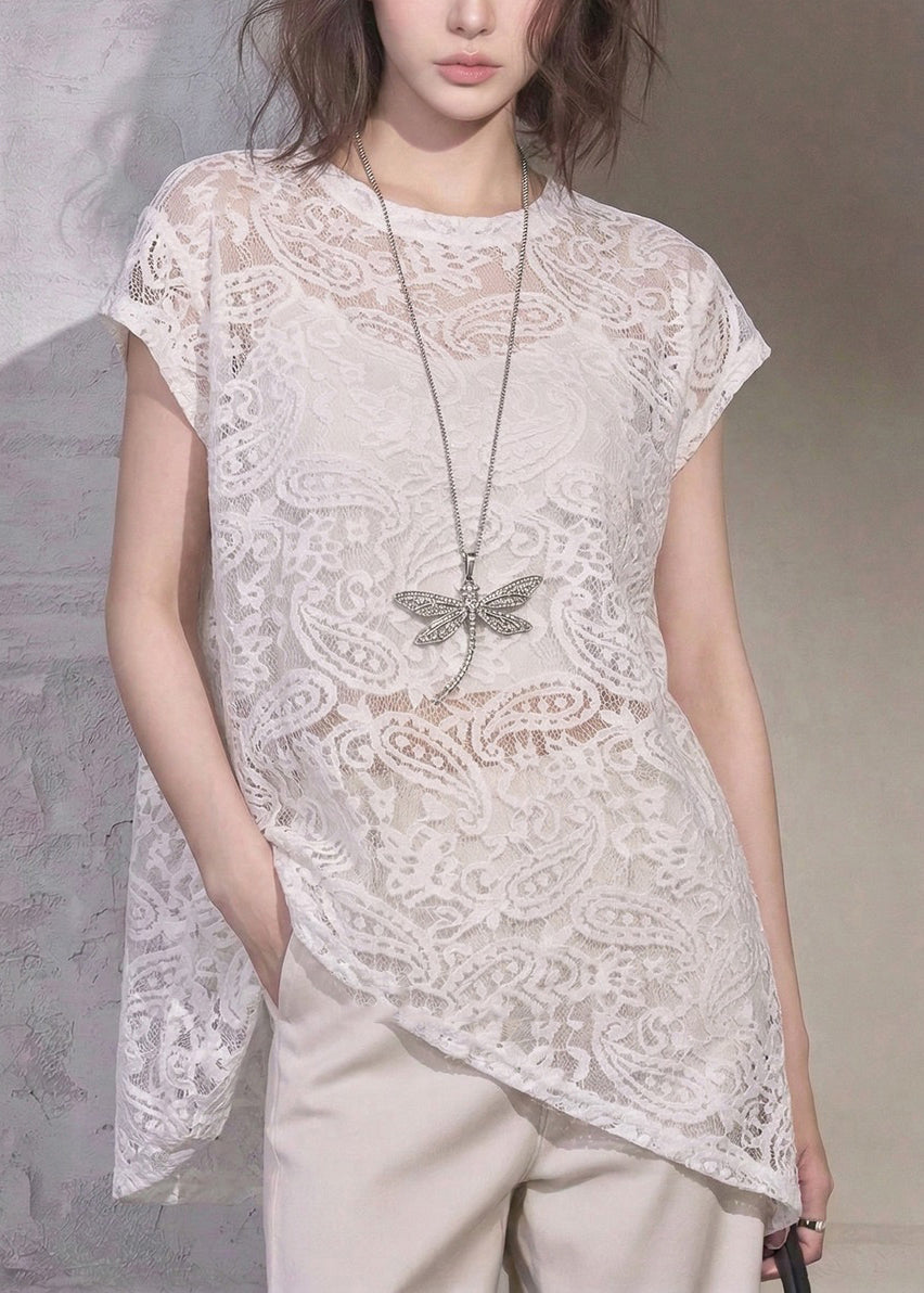 Dames Asymmetrisch T-shirt met O-hals 1
