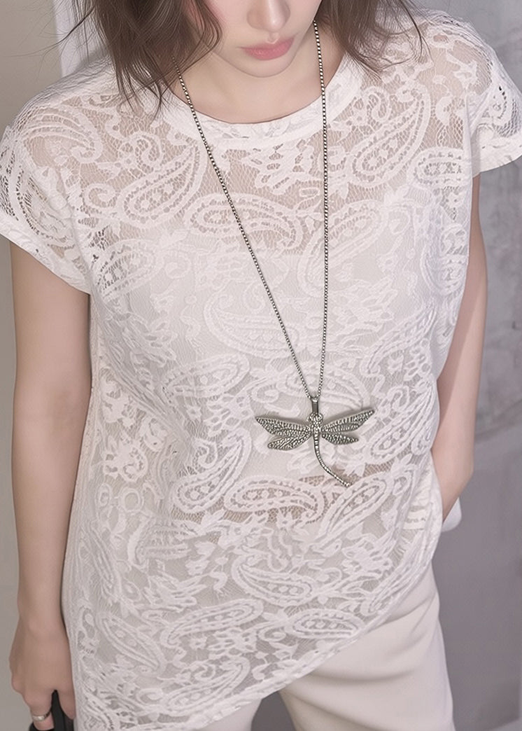 Dames Asymmetrisch T-shirt met O-hals 3