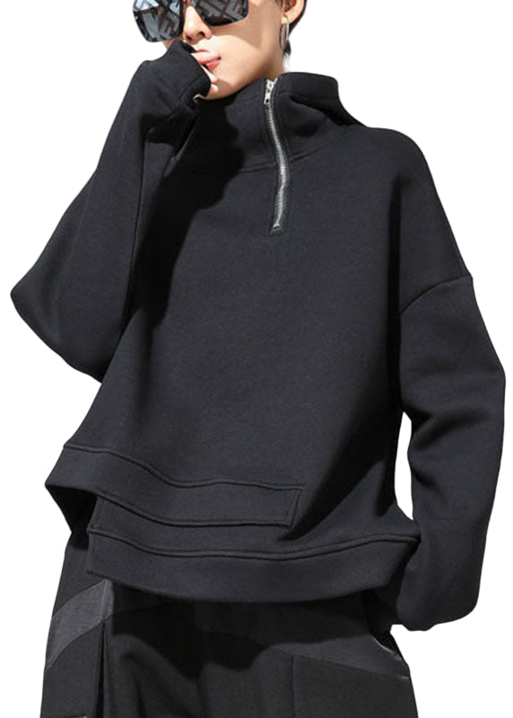 Dames Asymmetrische Hoodie met Rits 0