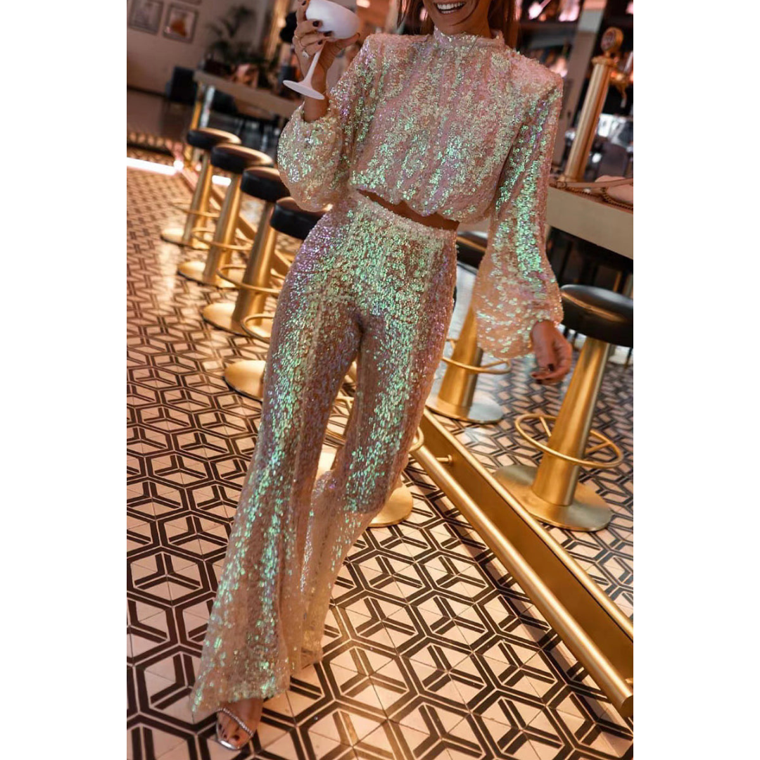 Dames Avond Zweiteiler Set met Rollkragen 1