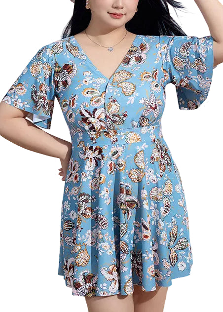 Dames Badmode Jurk met Print en Slipje 0