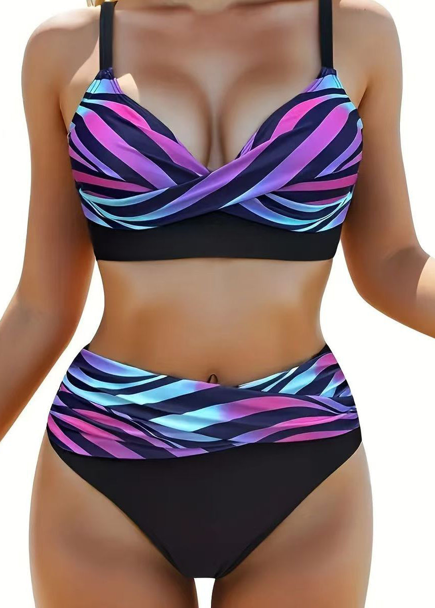Dames Badmode Set Met Regenboogstrepen Voor Strand En Zwembad 2