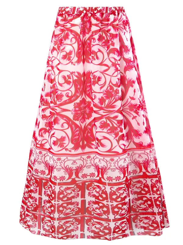 Dames Badpak met Bloemenprint en Rok 7