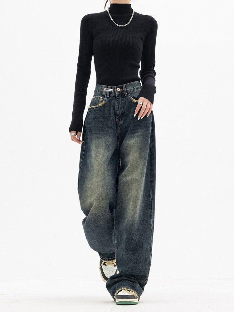 Dames Baggy Jeans Vintage Stijl 0