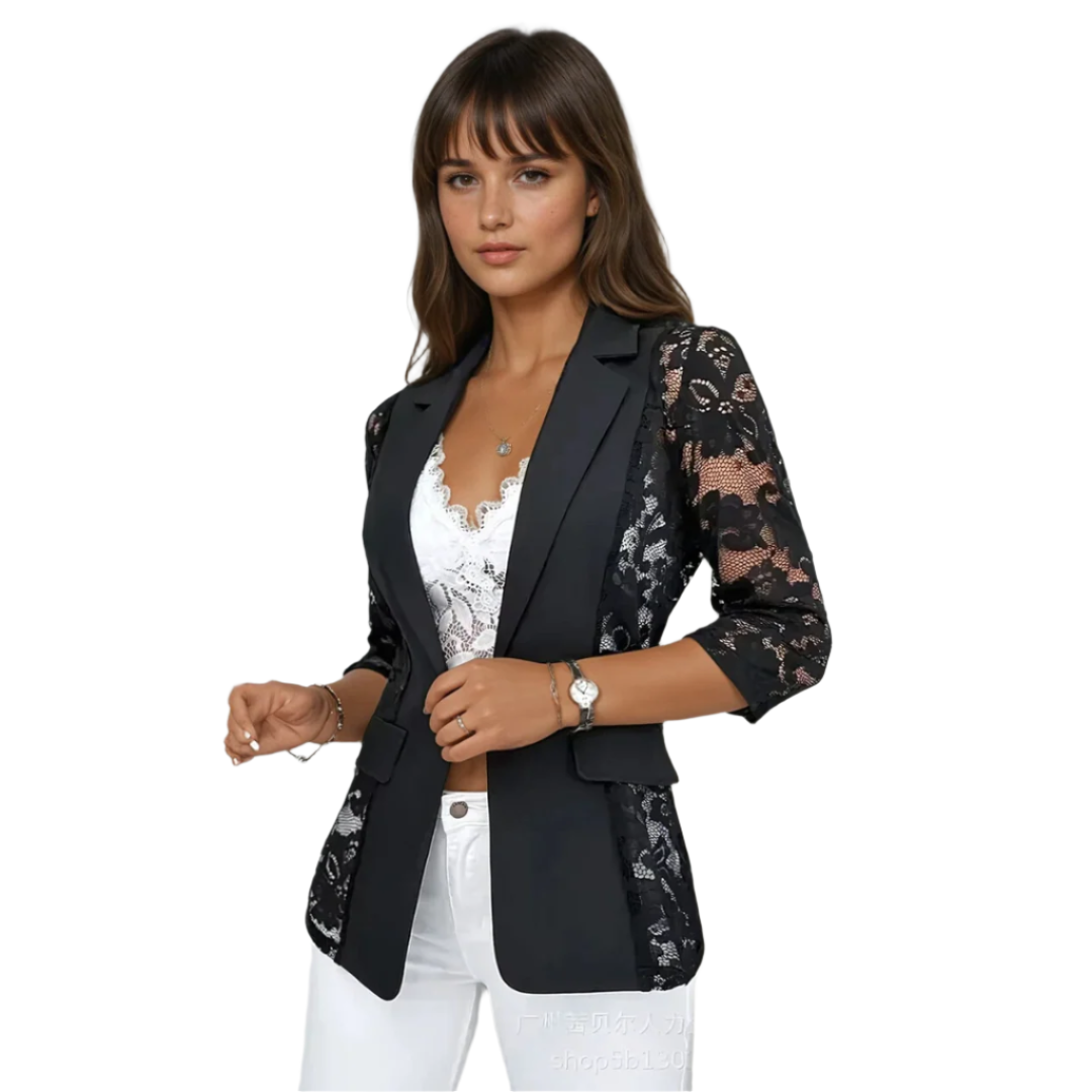 Dames Blazer Fitted Kant Elegant 0