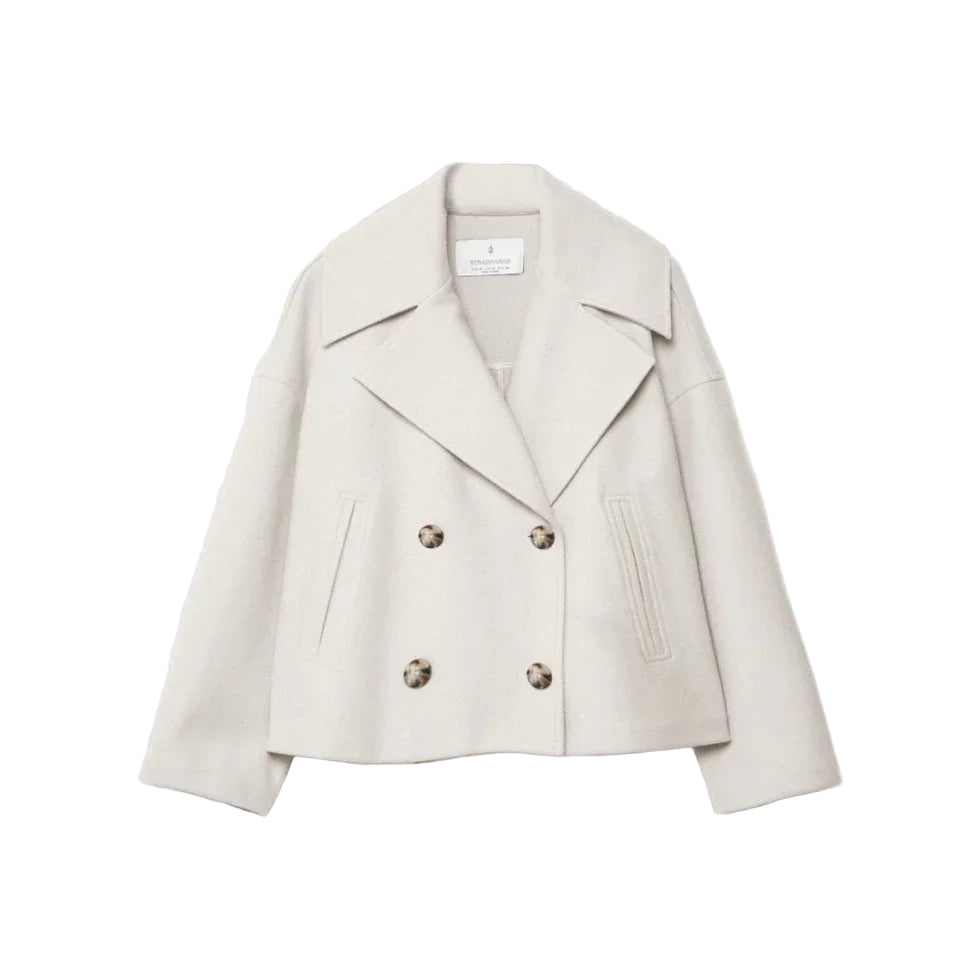 Dames Blazer Korte Pasvorm Met Dubbele Rij Knopen 0