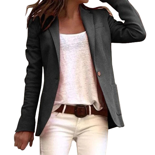 Dames Blazer Met Revers En Lange Mouwen 1