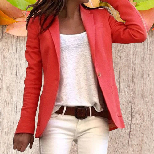 Dames Blazer Met Revers En Lange Mouwen 4
