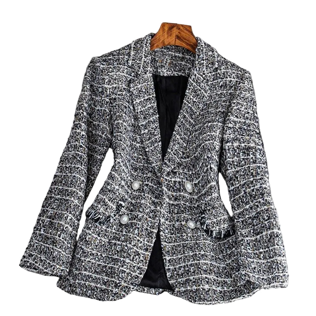 Dames Blazer Tweed Stijlvol 0