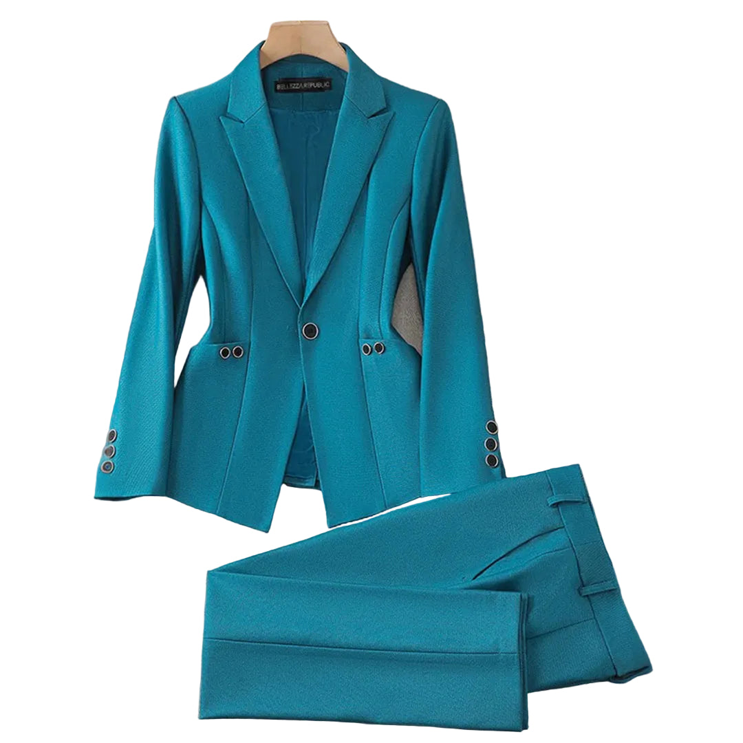 Dames Blazer en Broek Set Stijlvol 0