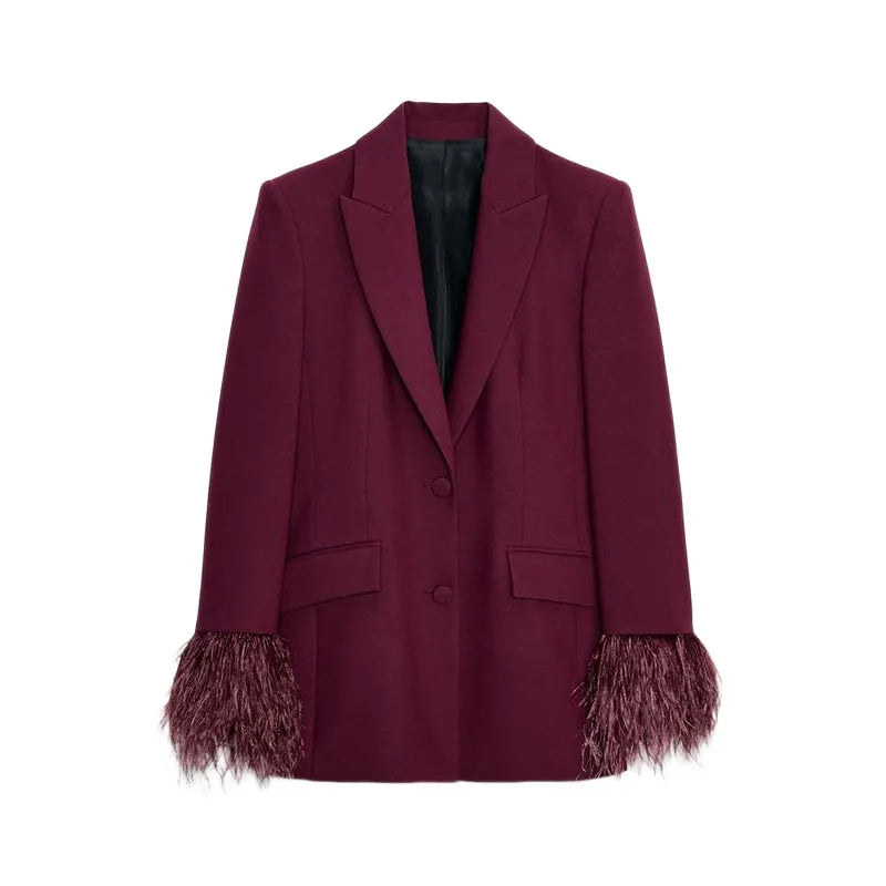 Dames Blazer en Broek Set met Schoudervullingen 11