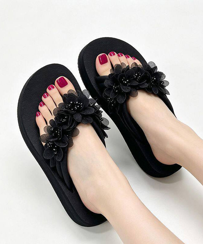 Dames Bloemen Slippers met Sleehak 3