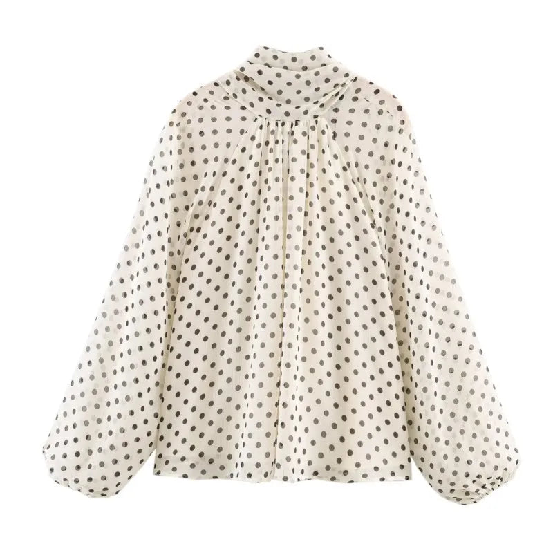 Dames Blouse Casual Hoge Kraag 3